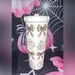 Hydrapeak Viral Leopard Print and Coquette Bows Ghost Tumbler